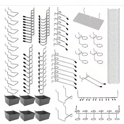 140pcs Pegboard Accessories Organizer Kit, Pegboard Hooks Set for Hanging Storage