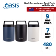 Oasis Stainless Steel Insulated Dual Compartment Food Flask with Handle 480ML