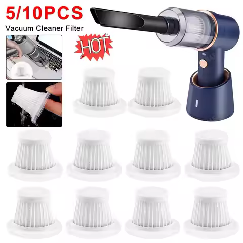 5/10pcs Car Vacuum Cleaner Filter Washable HEPA Car Vacuum Filter Portable Vacuum Cleaner Cartridges