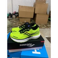 Men's and women's running shoes [In stock]2023New Saucony Triumph Shock Absorbing Sneakers Running Shoes Fluorescent Green