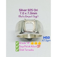 🇲🇾H50★Ring Casting "Grade A"★Sarung Cincin Silver 925 Ori★7 x 7mm(4 segi)★: ±8.00gm