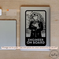 Engineer On Board Car Sticker – Vinyl Decal for Car Window - Laptop Decal - Laptop Sticker