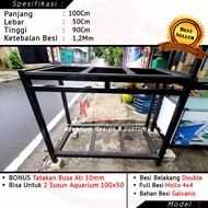 Rak Aquarium / Rak Aquarium Besi Hollo 2 Susun Ukuran 100x50 Besi 4x4