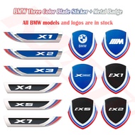 4-piece Set Bmw M Xdrive 3 Colors 3D Metal Body Stickers Fenders Side Label Stickers Window Stickers Car Interior Accessories for X1 X2 X3 X4 X5 X6 X7 Ix1 Ix2 Ix3 Ix4 Ix5