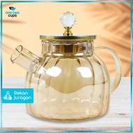 One Two Cups Teapot Pitcher Teapot Heat Resistant Borosilicate Fire 1L - BR-383