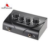 Portable Dual Mic Inputs Audio Sound Mixer For Amplifier &amp; Microphone Karaoke Ok Mixer Black Eu Plug