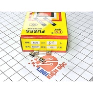 Glass fuse box 6.3A 250V 5x20mm F6.3AL250V (100 pcs)