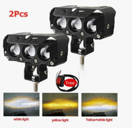 2PCS Lampu Tembak Lampu Sorot 3 Mata SQL CR7 Lampu tembak LED Laser SQL OWL 3 Mata Putih Kuning