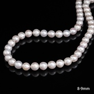 Chuỗi 39Cm/SỢI HẠT Ngọc Trai Tròn HK Màu Trắng Ngọc Trai Nước Ngọt Thiên Nhiên 8-9Mm Để Tự Làm Bông