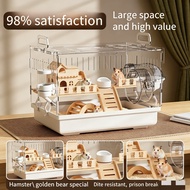 Large Acrylic Hamster Cage Oversized Villa for Golden Syrian Hamster 47cm Big Spacious Luxury Cage C