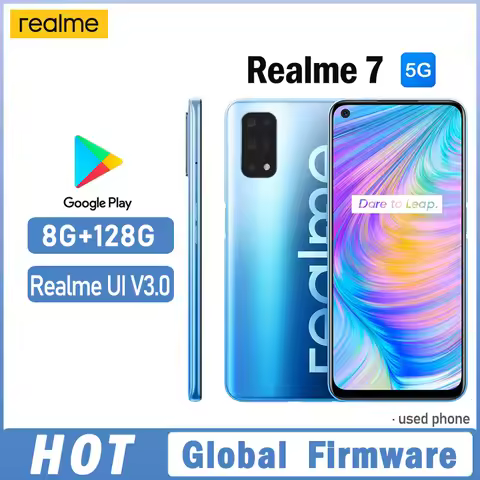 OPPO Realme 7 5g Smartphone Global firmware MTK Dimensity 720 8GB 128GB realme UI V3.0 2 SIM Card ca