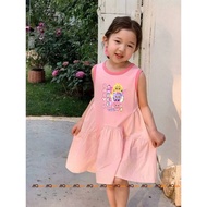 Dress Sleeveless Baby girl cotton, baby three dress, cotton dress for baby 13-35kg