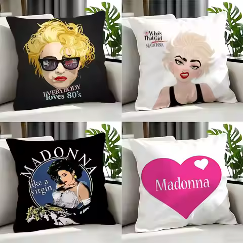 Singer - Madonna Cushion Cover Cushion Cover Set 4Pcs 50x50 45x45 40x40 Pillowcase Decorative Sofa H