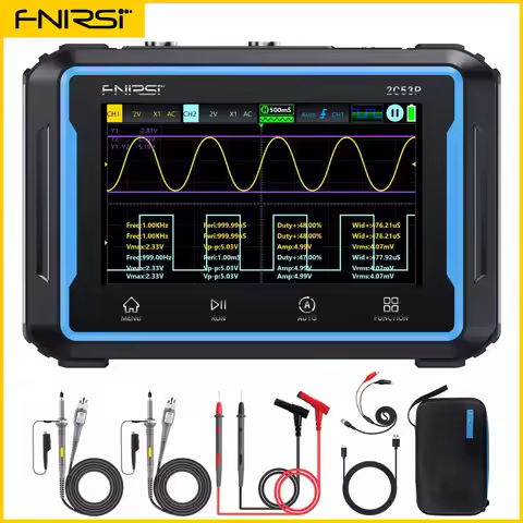 FNIRSI 2C53P Touch Screen Digital Oscilloscope+Multimeter+Signal Generator 3IN1 Dual Channel 50MHZ A