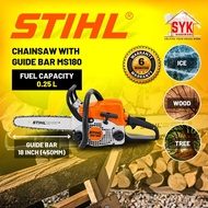 SYK STIHL Pengasah Chainsaw Original MS180 18 Inch Guide Bar Cutter Cutting Machine Mesin Potong Kay