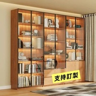 訂製 實木玻璃門展示櫃 書櫃 收納柜儲物櫃