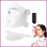 LED Light Face Masque Skincare Devices with Neck Cover Face Masque LED for Women Men Home Travel Nig