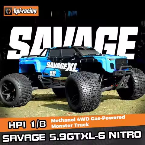 Hpi Racing Rc Monster Truck 1 8 Scale 4Wd Gas Powered Off Road Hpi Savage Xl 5 9 Gtxl 6 Remote Contr