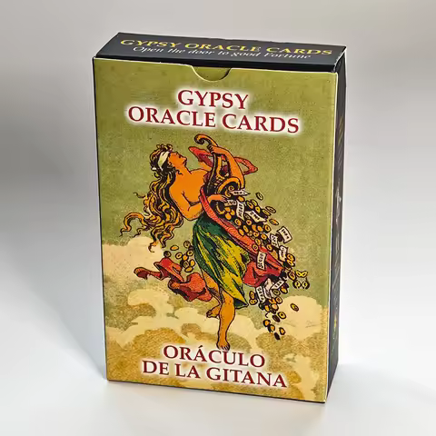 9*6cm Gypsy Oracle Deck English and Spanish Edition 52 Pcs Oracle Cards Printed on 350GSM Double-emb