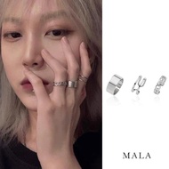 Cincin Emas Perak 18K Paket 3pcs Silver Perhiasan Cincin Wanita Korea