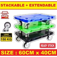 Flat Hand Platform Trolley Heavy Duty Wheel Stackable Extendable Joinable Cart Dolly Trollies Furniture Foldable 150KG
