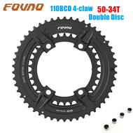 FOVNO 110BCD 50/34T 110bcd จานจักรยานเสือหมอบ4-Claw ดิสก์เกียร์ความเร็วคู่สำหรับ SHIMANO 5800 6800 R