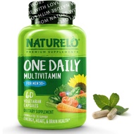 NATURELO One Daily Multivitamin 60 Capsules for Men 50+ - with Vitamins & Minerals + Organic Whole F