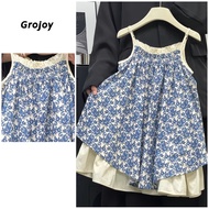 ((Promotion) 3-12 Years Old Girls Dress [Grojoy] Summer Fashion Casual Floral Sling Dress GC0009 #