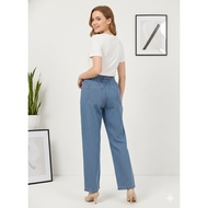 US Ladies Women Wide Leg Vintage-Style 10x7 Rigid Denim Pants 5113917