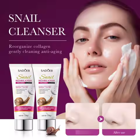 SADOER Snail Recombinant Collagen Cleansing Mild Cleansing Facial Cleansing Milk Oil Control Whiteni