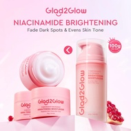 Glad2Glow Pmomegranate Niacinamide Brightening Moisturizer Whitening Cream Facial Skincare 30g/100g