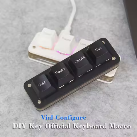 4 Key DIY Programmable Macro Keyboard Copy Paste Cut Office Excel Word Keyboard Meachanical Hot Swap