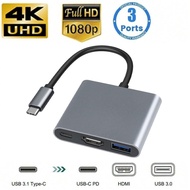 USB C to HDMI Splitter 4K, Type-C Docking Station for MacBook Pro/Air Penyambung USB C ke HDMI Split
