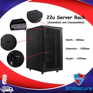 22u Server Rack/Cabinet Rack/Network Rack (800x1000x1200) - Assembled/Unassembled With PDU, Server F