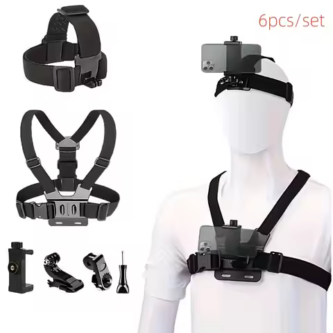 Accessories Kit Head Chest Strap Mount Adjustable Holder for Gopro Phone Sjcam Akaso Insta360 Dji Os