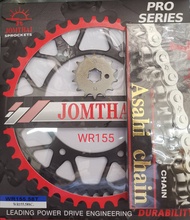 สเตอร์ชุด WR 155R YAMAHAพร้อมโซ่ดำข้อหนา ตราพระอาทิตย์ หน้า13T-14T  หลัง 55T-57T-58-59T