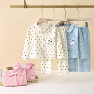 [HY] 80-140 Children's Pajamas Set Autumn New Style Boys German Velvet Cardigan Girls Long Pants Hom