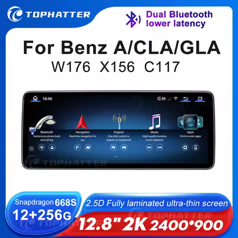 12.8 2K Car Radio For Mercedes Benz A Class W176 GLA X156 CLA C117 CarPlay Android Multimedia Player