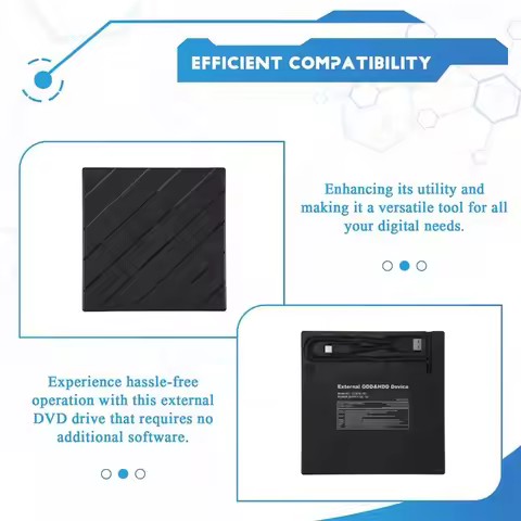 Latest External CD/DVD Drive For Laptop, 7 In 1 USB Ultra-Slim Portable CD/DVD Player Burner, Burner