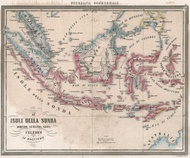 Peta Kuno Indonesia Nusantara 1858 Borneo Sumatra