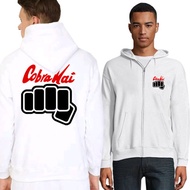 Cobra Kai Karate Kid Hoodie Jacket Zipper Cotton Fleece Material New Zipper Hoodie White