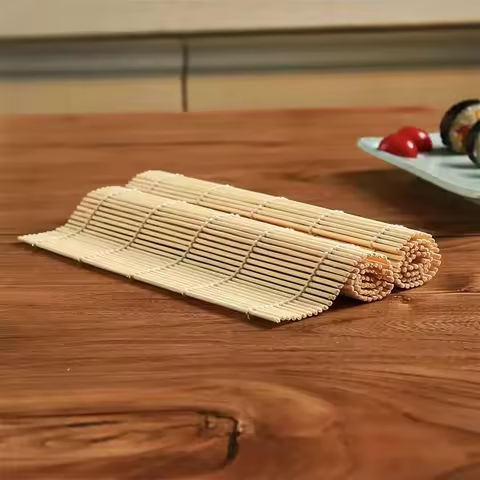 Seaweed Rice Roll Curling Exquisite Bamboo Sushi Mat with White Finish Non Stick Japanese Style Kitc