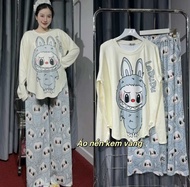 [ 50-75kg]BỘ TẶM LẠNH VẠT BẦU QUẦN SUÔNG HOẠT HÌNH form to vải mát không thụng gối -HN CLOSET