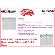 RUBINE RBF-1764D2 BK / WH Vanity Cabinet with Built-In Basin