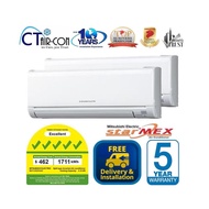*R32 Mitsubishi Electric Starmex System 2 Air Conditioner Air Con Aircon for 2 bedrooms + NEW Installation