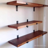 Flat Bookshelf Storage Shelf Log Partition Shelf Solid Wood Wall Kitchen Living Room Wall Shelf 2i W