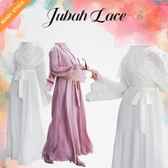 Jubah Lace Muslimah ABAYA JUBAH LACE  Plain Jubah Long Dress LACE DRESS ABAYA JUBAH JUBAH NURSING FR