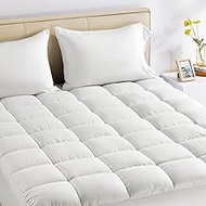 SLEEP ZONE Twin Size Cotton Mattress Pad, Soft Fluffy Cotton Top Mattress Topper, Machine Washable M