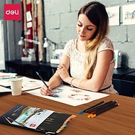 Bút chì màu nước cao cấp Deli 24 - 36 màu/ hộp kèm bút lông - 6518/6519
