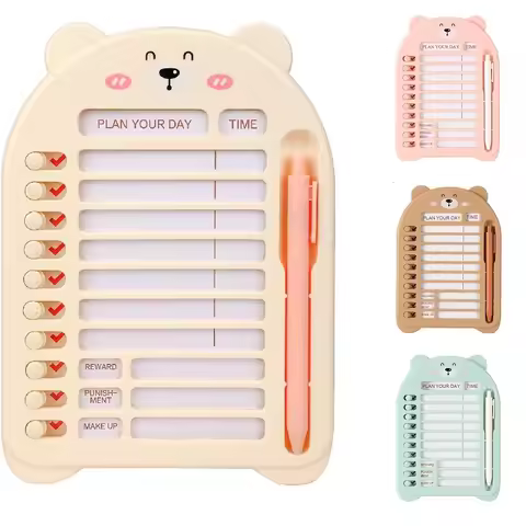 Reusable Chore Chart Planning Board Portable Memo Checklist Board for Kids Detachable Plastic Daily 